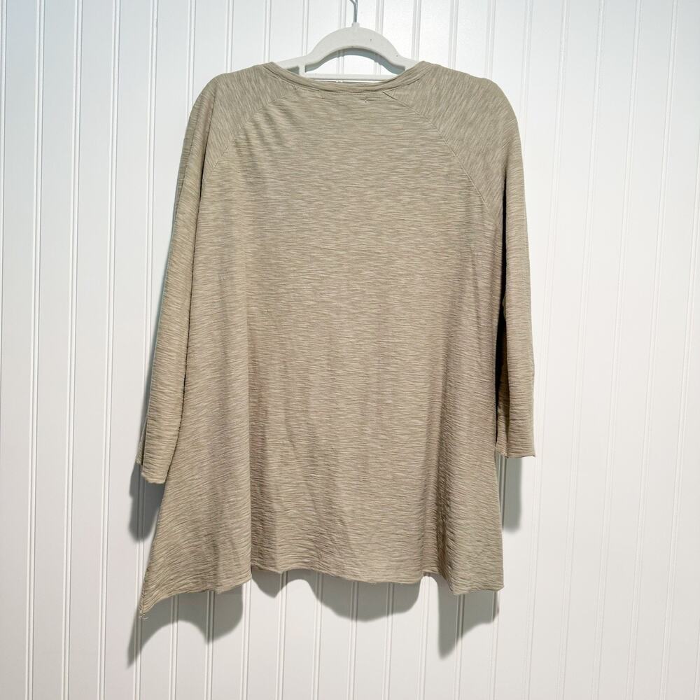 Cut Loose Taupe Cotton Linen Button Front Top Lagenlook Size Medium - Picture 6 of 6